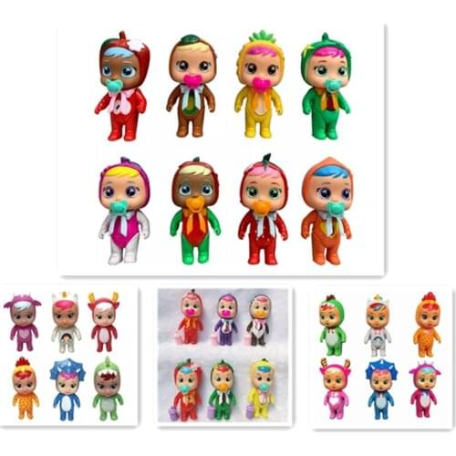 1pcs 12cm Cry Doll Toy Drinking Water Crying Baby Girl Children Girls Birthday Gift Vinyl Mini Doll Play House Toys Gift