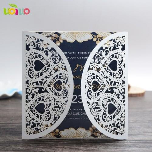 Best selling high quality wedding cards heart shaped marriage invitations card for wedding with envelope