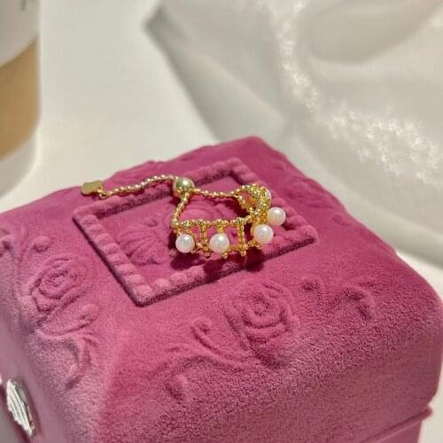 Trendy 925 Sterling Silver Adjustable Ring Finger Ring Base Settings Findings Jewelry Parts Fittings Accessories for Pearls