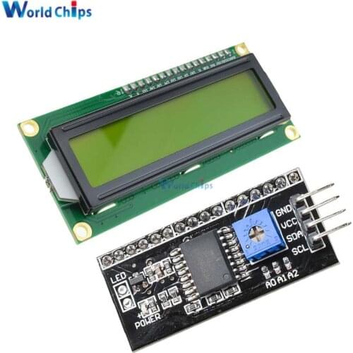 IIC/I2C/TWI/SPI Serial interface Board Module+LCD1602 1602 module Yellow screen 16x2 Character LCD Display Module 5V for arduino