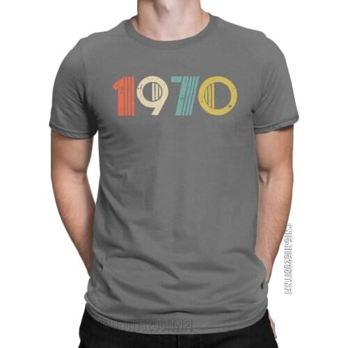 Men T-Shirt Vintage 1970 51th Anniversary Vintage Cotton Tee Shirt Classic Short Sleeve 70s T Shirts Round Neck Tops Summer
