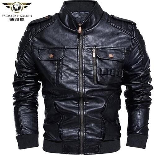 Mens Winter Warm Leather Jacket 2020 New Motorcycle Bomber Jackets Male Leather Coat with Removable Hood Outerwear Jackets Coat