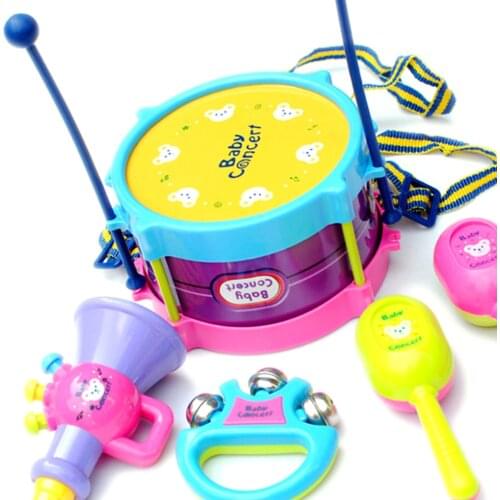 5pcs Children Educational Toys Set Infants Music Instruments Drum Trumpet Ring Bell Baby Toys