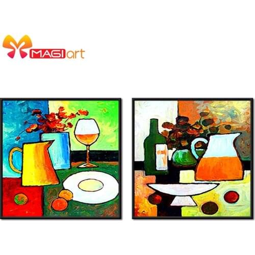 Cross stitch kits Embroidery needlework sets 11CT water soluble canvas patterns 14CT Abstract painting the desktop-NCMS008