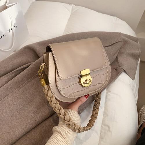 2021new Trendy Fashion Ladies Messenger Bag Western Stone Pattern One-shoulder Underarm Saddle Bag High-quality Small Bag Female