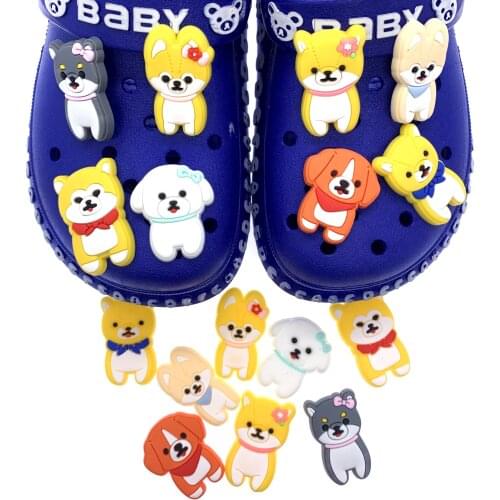 100PCS New Arrival Cartoon Dog Animal Shoes Charms Shoe Decor Croc Jibz Buckle For Boys&Girls Gifts Accessories Crafts