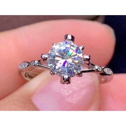 Fashion Simple Inlaid White Zircon White Rhinestone Engagement Ring for Women Fashion Jewelry Accessories