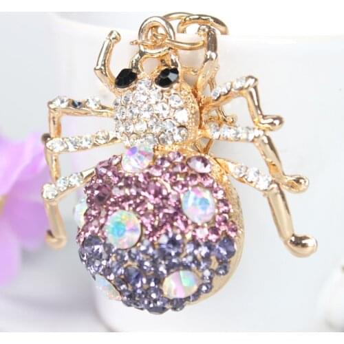 Spider Web Insect Charm Pendant Crystal Purse Bag Keyring Key Chain Gift Women In Apparel & Accessories
