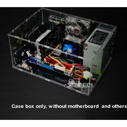 Full Transparent DIY Personalized Acrylic Computer Chassis Case Box Desktop PC Computer Case for ATX Mainboard Motherboard