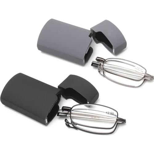 Mini Fold Metal Reading Glasses With Case