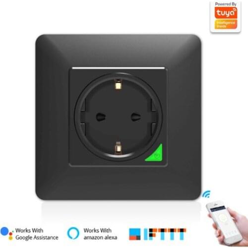 16A EU Smart Wall Socket Wifi Power Plug Tuya Smart Life APP Remote Control Outlets Works With Alexa Google Support Dropship