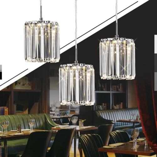 LED crystalRestaurant Pendant Light hree personalitymodernNEW minimalist single head creative circular bar table SJ90