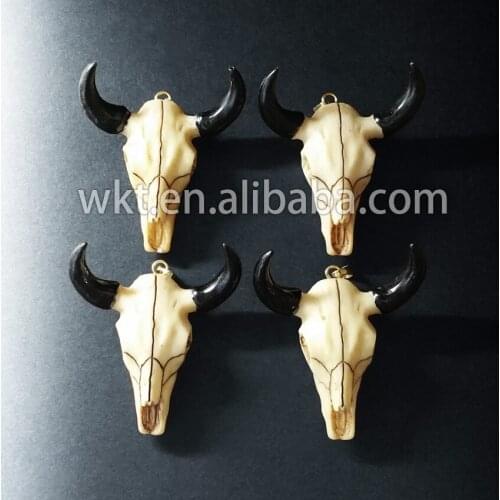 WT-P289 Amazing Horn Pendant Wholesale WKT natural resin cattle Horn pendant High Quality Unique Baffalo Natural horn Pendant