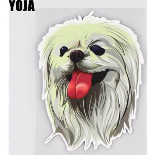 YOJA 11.9×15.8CM Lhasa Apso Creative Cartoon Car Stickers Decoration Scratch Occlusion Funny Decals 19B-0094