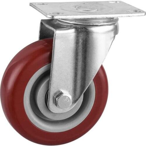 5 Inch caster Diameter 125 Double Bearing Pvc Wheel - Red Mute Universal Wheel Oven Wheel