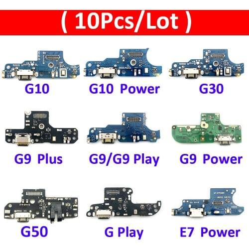 10Pcs/Lot, USB Charger Charging Board Dock Port Connector Flex Cable For Moto G Pro Stylus G Play G30 G10 E7 G9 Power Plus