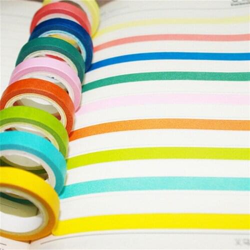 10 Pcs Rainbow Roll DIY Washi Sticky Paper Tape Masking Tape Self Adhesive Scrapbooking Decorative Scrapbook Tape Gift