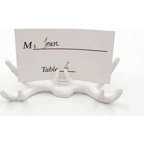 20PCS White Antler Place Card Holder Unique Party Decorations Wedding Table Centerpiece Name Holders Favors
