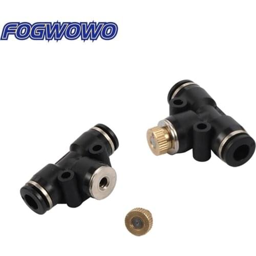 2 Pcs 3/16 inch Thread 6mm Slip lock Quick Connectors With 0.2/0.3/0.4/0.5mm Brass Atomization Spray Nozzle Garden Watering Sets