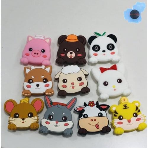 50pcs PVC Cute Cats Rabbit Mix Animals Garden Shoes Accessories Shoe Decorations Fit DIY Backpack Croc Jibz Charm