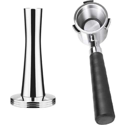 AD-Coffee Bottomless Portafilter and Tamper for Delonghi EC680 Filter 51MM Stainless Steel Replace Coffee Accessories