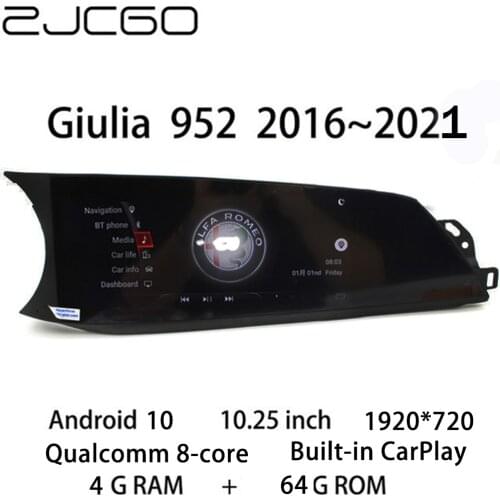 Car Multimedia Player Stereo Radio Navigation Android Screen Monitor for Toyota Alfa Romeo Giulia 952 2016 2017 2018 2019 2020