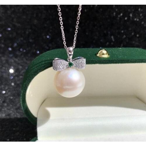 Bowknot DIY Mounts 925 Sterling Silver Pendant Base Settings Mountings Findings Parts for Pearl Crystal Jade Agate 5pcs/lot