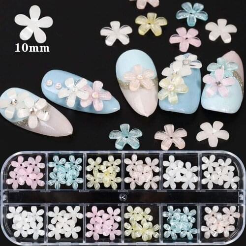 Nail Glitter Decals Decoration 3D Nail Flower Design Acrylic Nail Stud Jewelry Salon Nail Accessories Supplies