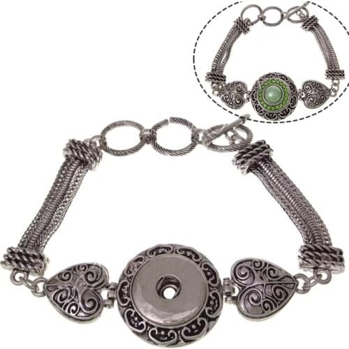 Bracelets Snap Bouton Bijoux Bracelet Charm 18mm Adjustable DIY Vintage Snap Button Jewelrys