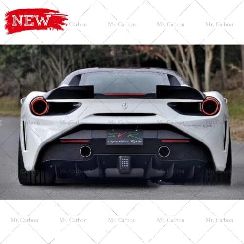 FOR FERRARI 488 GTB SVR STYLE CARBON FIBER SPOILER TRIM BODY KIT TUNING PART FOR 488 DUCKTAIL WING LIP RACING