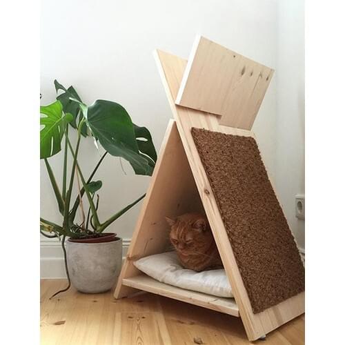 Navy blue Advertising Shop Natural Tree 50 X60X35 Tırmalamalı Cat House