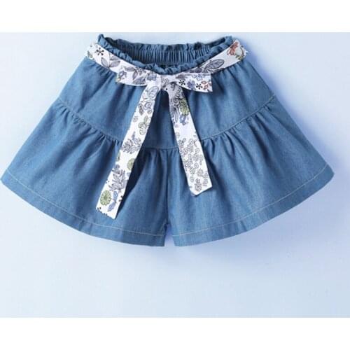 Girls Denim Shorts Kids Pants Baby Summer Casual Shorts Children Outer Wear Hot Pants Child Thin Cotton Shorts With Bow Fashion