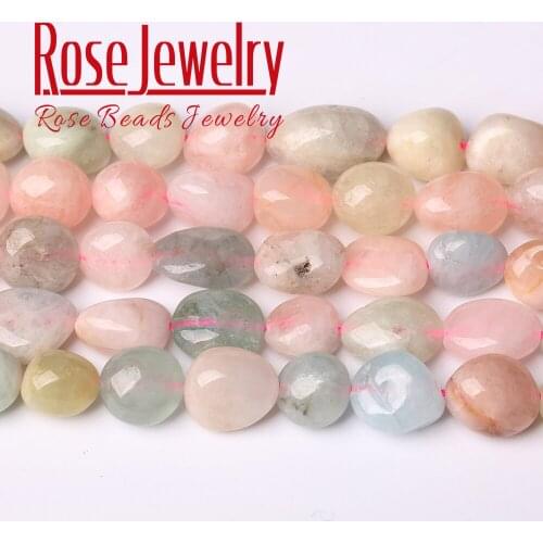 Natural Irregular Genuine Morganite Stone Beads for Jewelry Making DIY Bracelet Necklace Accessories 15 Inches Wholesale