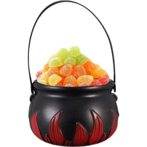 Halloween Flame Pattern Pot Jar Children Candy Toy Organizer Cosplay Stage Performance Party Props Halloween Gifts for Friends