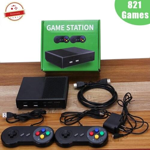 RS-95 Mini HD Game Box Console HDMI-Compatible Output Wired Controller Retro Video FC TV Home Game Station Built-in 821 Games