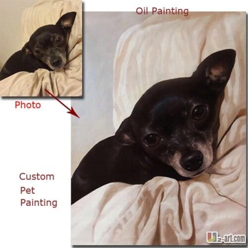 Custom pet portrait oil painting (One pet) handmade oil on canvas paint from photo