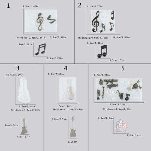 Musical Note Guitar Lover Jewelry Pendant Silicone Mold Instruments Resin Mold MXME