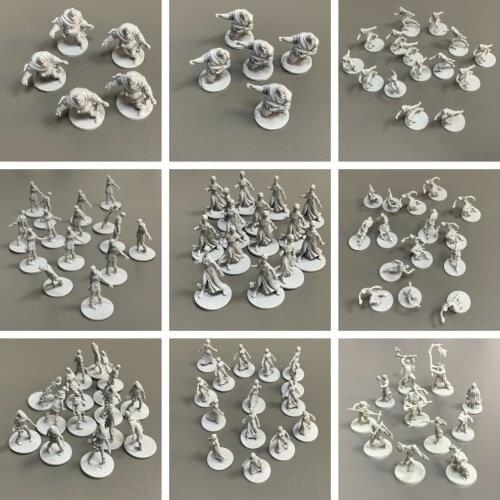 Lot 5/15Pcs Grey Runner Walker Zombie Board Game Miniatures Wars Game Role Playing Figures Model Toys Unpainted