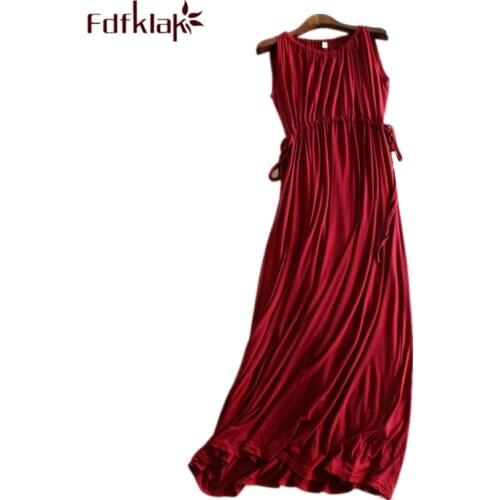 Casual sleeveless nightgowns women modal cotton night dress sexy long nightdress female nightwear night gown chemise de nuit