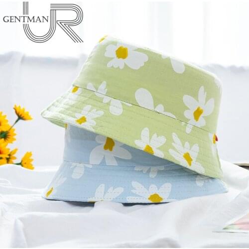 New Childrens Bucket Hats Cartoon Daisy Printing Cotton Soft Kids Summer Sun Cap Girls Boys Casual Panama Hat