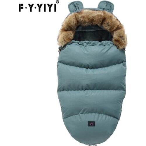 Thick Warm Infant Footmuff Stroller Winter Sleeping Bags Envelope Newborn Baby Stroller Pad Sleepsack Hooded Cute Ear Wheelchair