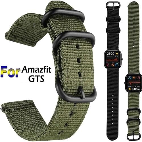 Nylon Canvas Wrist Strap For Xiaomi Huami Amazfit GTS/GTS2 Mini Smart Watch Replace Sport Bands For Amazfit GTR 42MM 47MM Correa