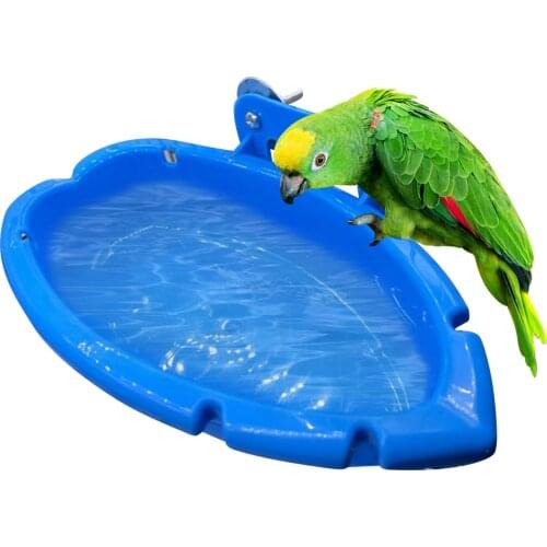 Bird Bathtub Parrot Feeder Bowl Basin Parrot Cage Hanging Bathing Box Parrots Bathtub Swimming Pool Shower Water Food Dispenser