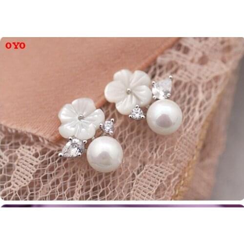 Really925 Silver Pearl Flower Earrings Fashion