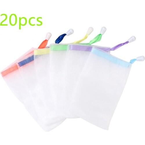 25pcs Soap Foaming Net Nylon Foaming Net Shower Soap Foaming Net Hanging Bubble Mesh Bag Random Color