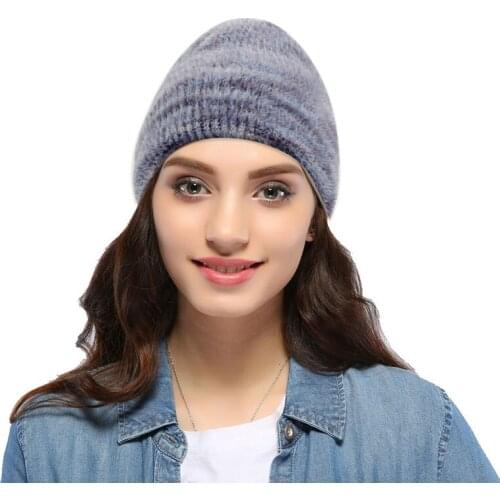 Soft Slouchy Women Beanie Hat Warm Winter Knitted Baggy Beanie Autumn Casual Elastic Coral Velvet Ladies Female Skull Cap