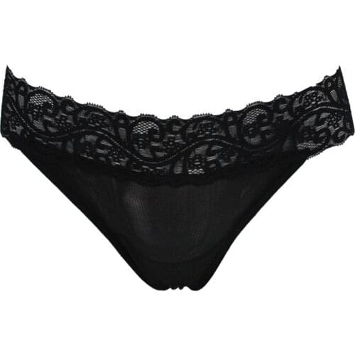 Silk T-pants, Female T-pants, Sexy Silk Underwear, Low-waist Lace Traceless Attraction