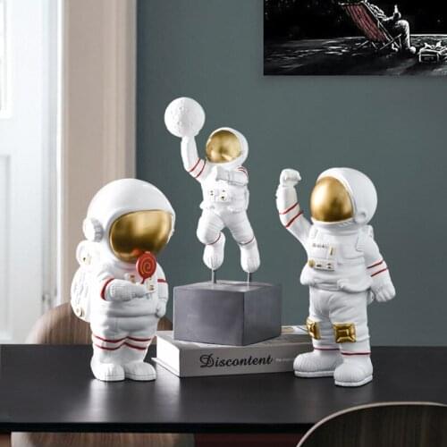 Nordic Astronaut Sculpture Decoration Home Living Room Bedroom Decoration Accessories Office Study Decore Kids Gift Resin Crafts