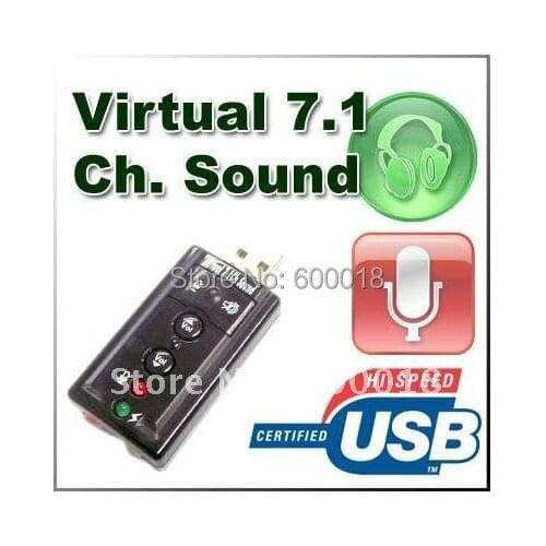 USB Mic/Speaker 7.1 Channel 3D Audio Sound Card Adapter 50pcs/lot