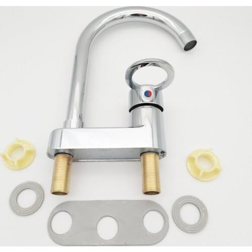 Vidric Korean plate basin two hole faucet, bathroom wash basin hot and cold mixing faucet, basin mixer tap